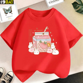 Juicy Vibes Juice Red Oversized T-Shirts for Kids